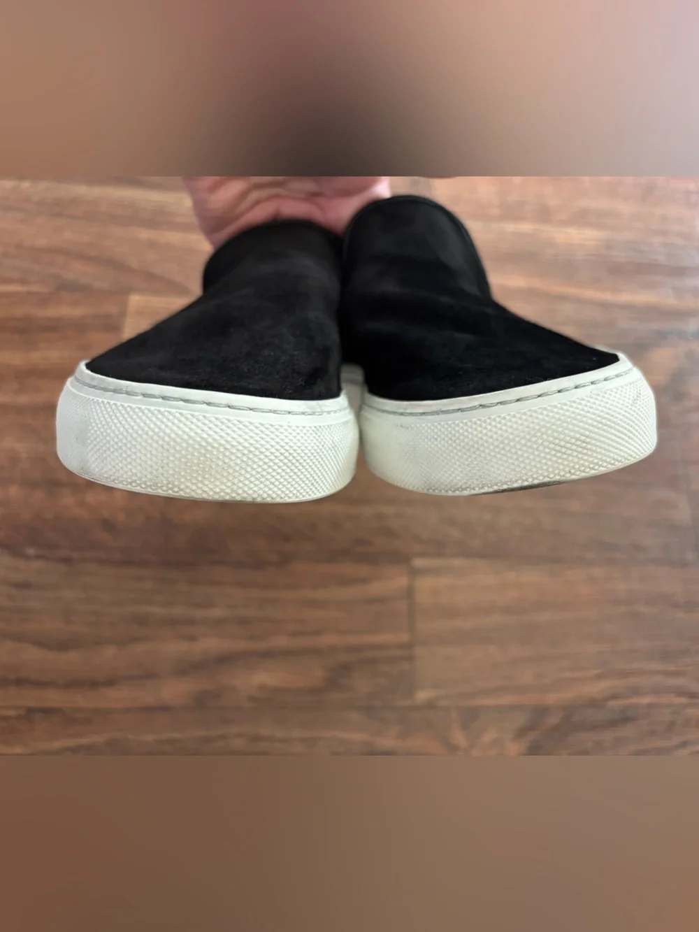 Jenni Kayne Lounger Sneakers Black Suede Slip On Comfort Casual Neutral SZ 10